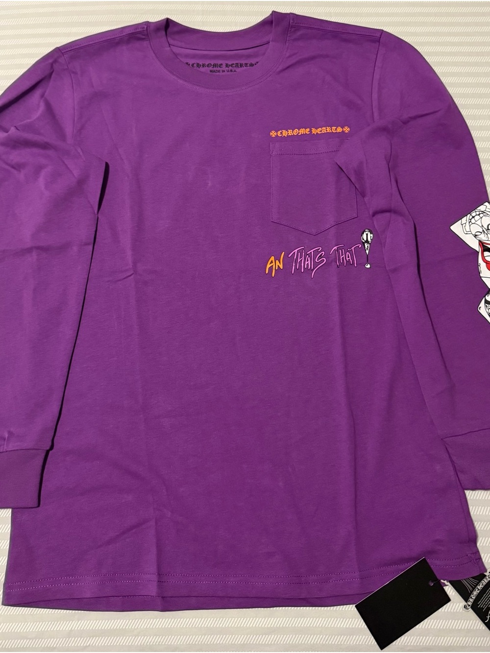 Chrome Hearts Purple Long-Sleeve Pocket Tee